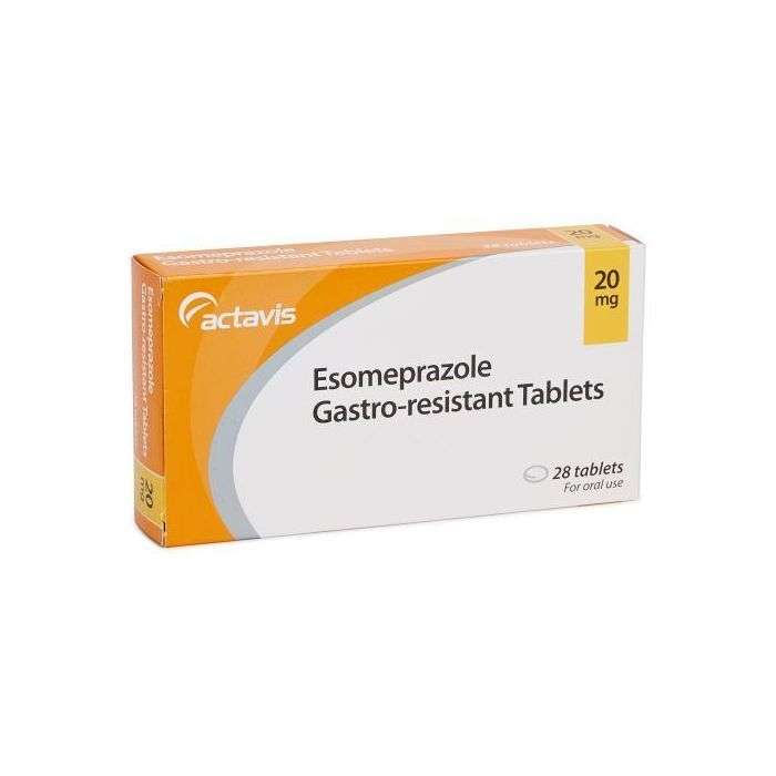 Box of Esomeprazole GR 20 mg gastro‑resistant capsules for acid reflux