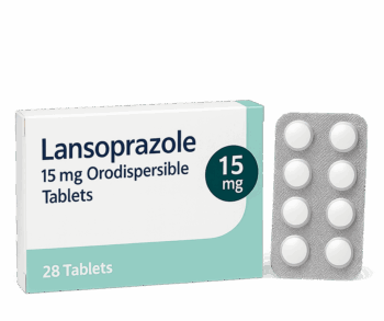 Box of Lansoprazole 15 mg Orodispersible Tablets for acid reflux